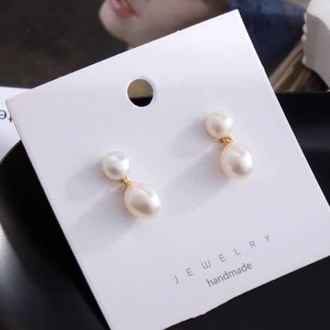 1 Pair Original Design Simple Style Water Droplets Freshwater Pearl Drop Earrings