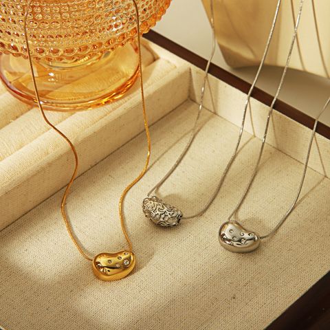 304 Stainless Steel 18K Gold Plated IG Style Casual Simple Style Inlay Geometric Zircon Pendant Necklace