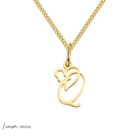 304 Stainless Steel 14K Gold Plated Casual Streetwear Letter Heart Shape Pendant Necklace