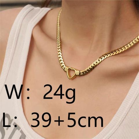 Titanium Steel 18K Gold Plated Retro Commute Plating Solid Color Necklace