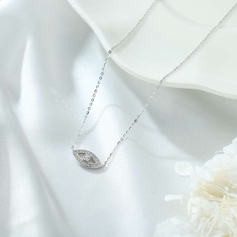 Sterling Silver Elegant Modern Style Classic Style Plating Inlay Devil's Eye Zircon Pendant Necklace