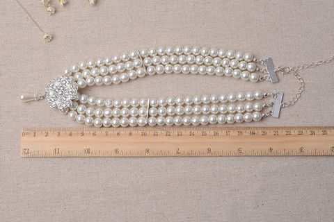 Fashion Flower Artificial Pearl Inlay Artificial Gemstones Women's Bracelets Earrings Necklace