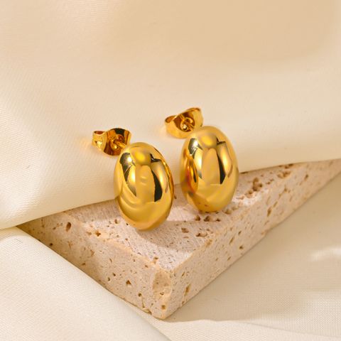 1 Pair IG Style Vintage Style Classic Style Water Droplets Starfish Solid Color Titanium Steel 18K Gold Plated Ear Studs