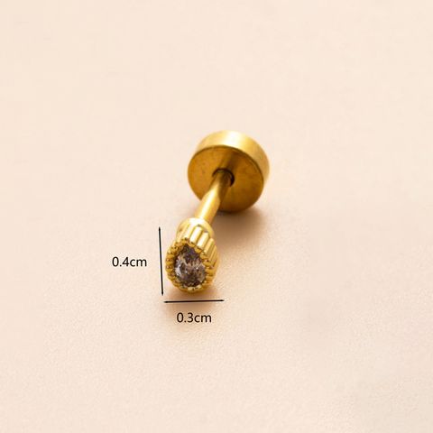 1 Piece Ear Cartilage Rings & Studs Modern Style Classic Style Flower Bee Butterfly Copper Polishing Plating Inlay Zircon 18K Gold Plated Ear Cartilage Rings & Studs