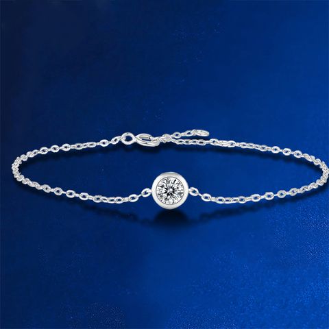 Sterling Silver 18K Gold Plated Elegant Luxurious Plating Inlay Solid Color Moissanite Bracelets