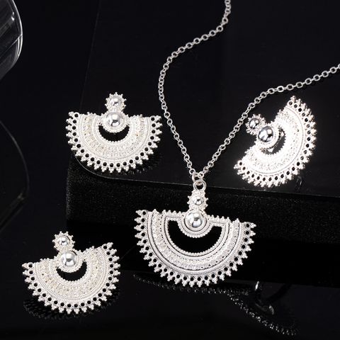 Vintage Style Commute Sector Alloy Wholesale Rings Necklace Jewelry Set