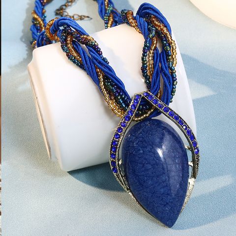 Ethnic Style Bohemian Classic Style Geometric Alloy Plastic Resin Inlay Resin Women's Pendant Necklace