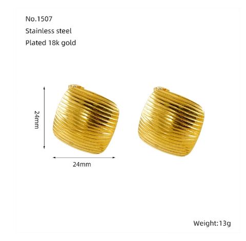 1 Pair Simple Style Classic Style Flower Plating 304 Stainless Steel Titanium Steel 18K Gold Plated Ear Studs