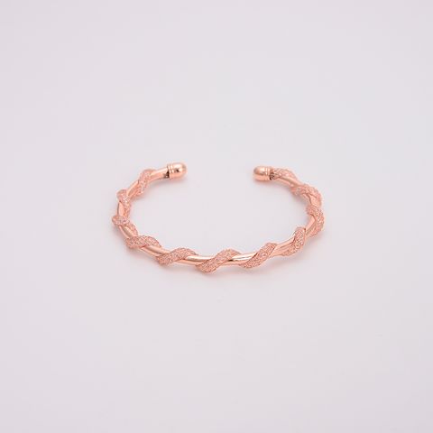 Copper 18K Gold Plated IG Style Vintage Style Exaggerated Criss Cross Stripe Plating Geometric Solid Color Wide Bracelet Bangle