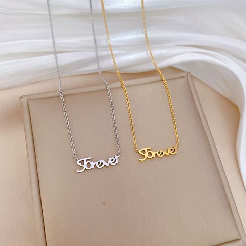 Titan Stahl Süss Einfacher Stil Brief Halskette
