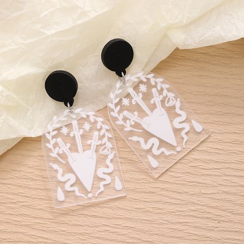1 Pair Casual Sweet Simple Style Printing Printing Arylic Drop Earrings