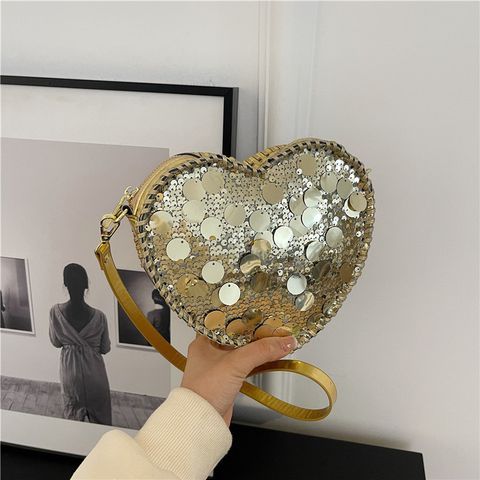 Women's Small Sequin Solid Color Elegant Vintage Style Sequins Lock Clasp Evening Bag