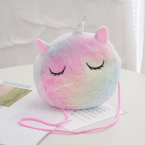 Women's Medium Plush Unicorn Cute Zipper Coin Purse