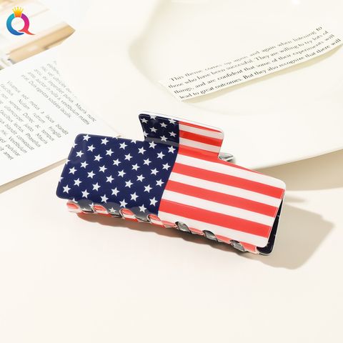 Women's Casual Simple Style National Flag Arylic Hollow Out Hair Claws
