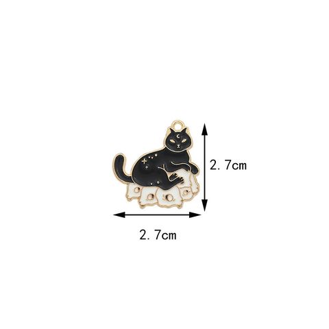 1 Piece 1.7*3cm Alloy Moon Cat Pendant