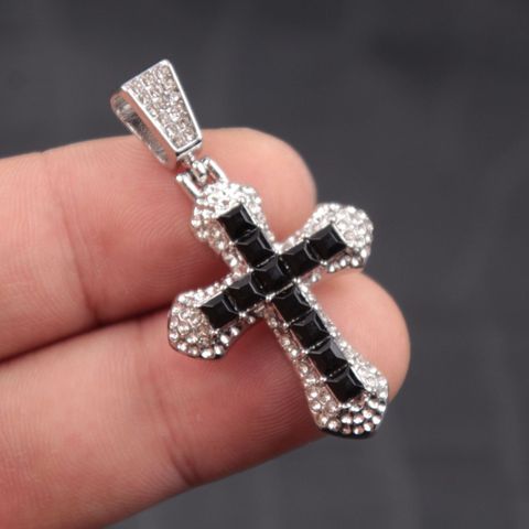 1 Piece Alloy Rhinestones Cross Pendant