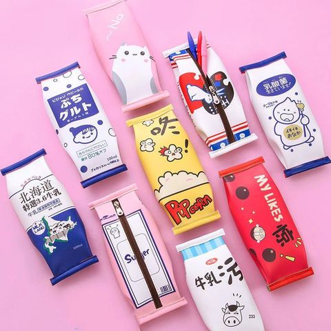 Cute Cartoon Snack Pack French Fries Popcorn Pencil Case Creative Student Stationery