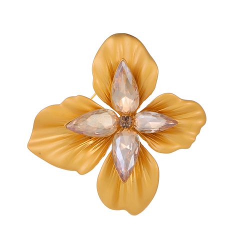 Sweet Flower Alloy Inlay Rhinestones Glass Unisex Brooches