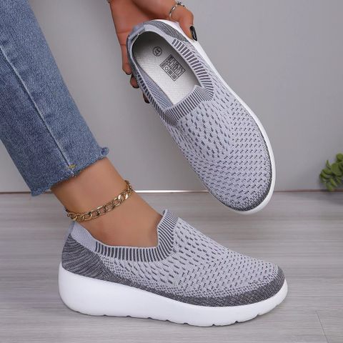 Unisex Sports Solid Color Round Toe Flats