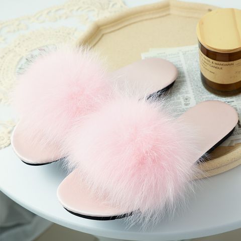 Women's Elegant Solid Color Round Toe Slides Slippers