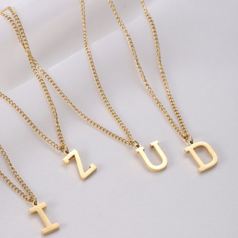 Titanium Steel Basic Simple Style Classic Style Plating Letter Pendant Necklace