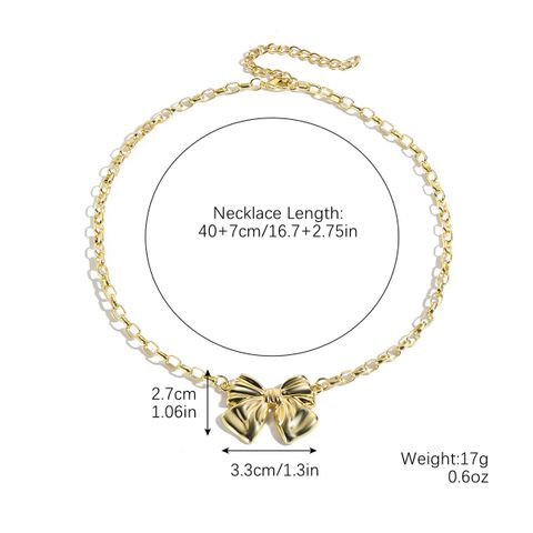 Casual Elegant Bow Knot Imitation Pearl Zinc Alloy Plating Women's Necklace