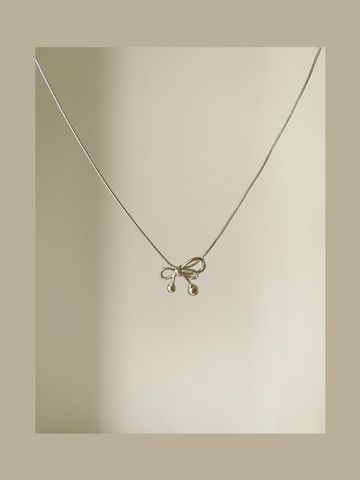 Sterling Silver Sweet Bow Knot Necklace