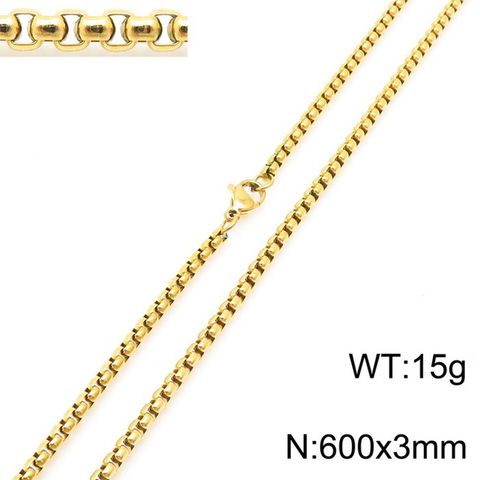 1 Piece 26*42mm Diameter 32mm 304 Stainless Steel 18K Gold Plated Skull Pendant Chain