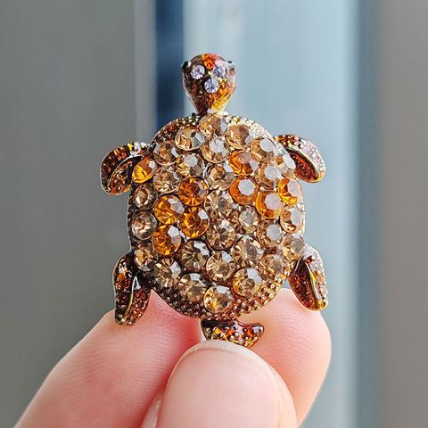 Simple Style Classic Style Tortoise Alloy Inlay Rhinestones Unisex Brooches