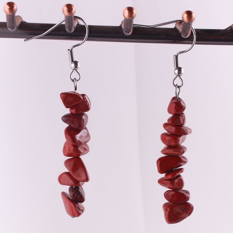 1 Pair Simple Style Geometric Patchwork Natural Stone Drop Earrings