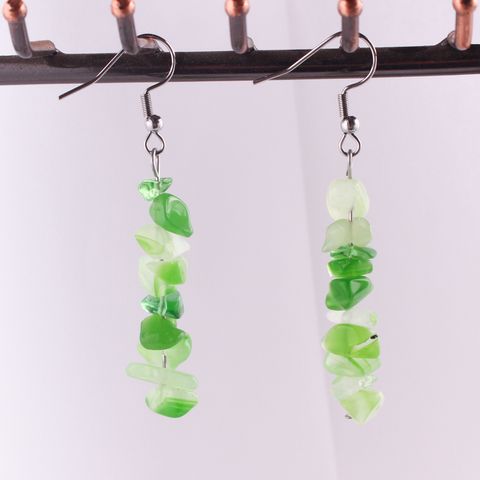 1 Pair Simple Style Geometric Patchwork Natural Stone Drop Earrings