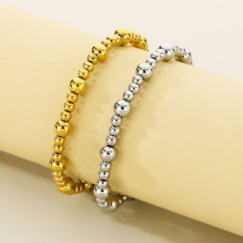 Simple Style Round 304 Stainless Steel 18K Gold Plated Bracelets In Bulk