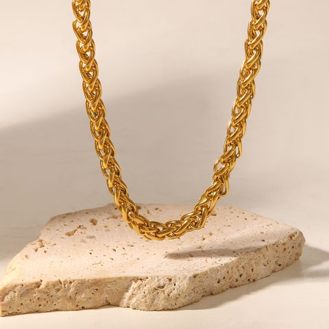 Edelstahl 304 18 Karat Vergoldet Einfacher Stil Einfarbig Halskette