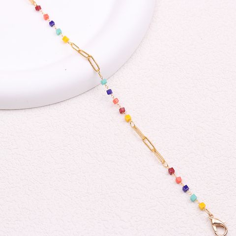 Arylic Copper IG Style Sweet Enamel Plating Flower Bracelets Anklet Necklace