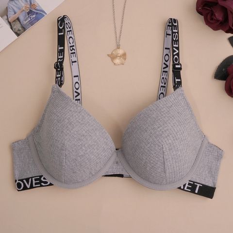 Solid Color Push Up Bra