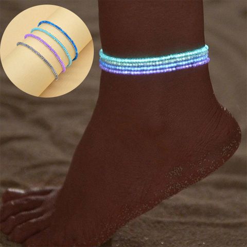 Hawaiian Vacation Simple Style Geometric Plastic Seed Bead Beaded Women's Anklet