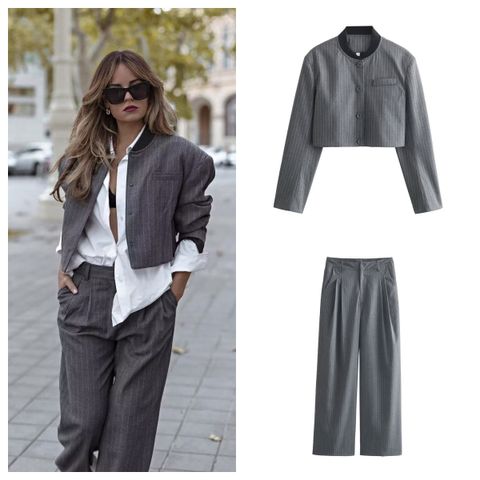 Casual Outdoor Daily Women's Streetwear Stripe Polyester Pocket Pants Sets Pants Sets