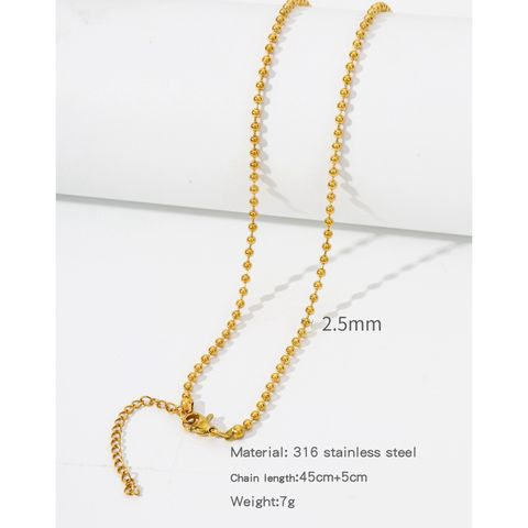 1 Piece Titanium Steel Gold Plated Solid Color Chain