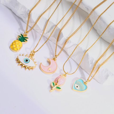 Simple Style Classic Style Fruit Alloy Resin Women's Pendant Necklace