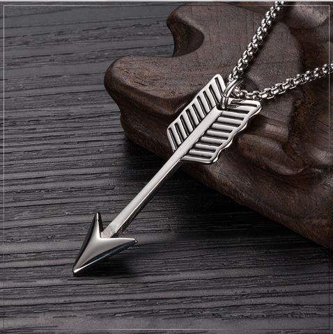 Hip-Hop Retro Feather 304 Stainless Steel Plating 18K Gold Plated Men's Pendant Necklace