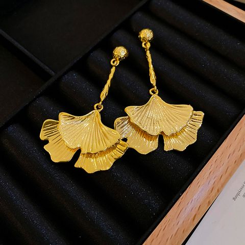 1 Pair Vintage Style Simple Style Ginkgo Leaf Alloy Drop Earrings