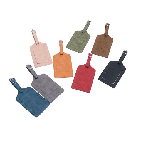 Pu Leather Solid Color Luggage Tag