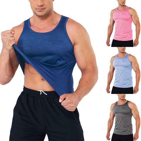 Hombres Color Sólido Estilo Simple Cuello En U Tops Hombre