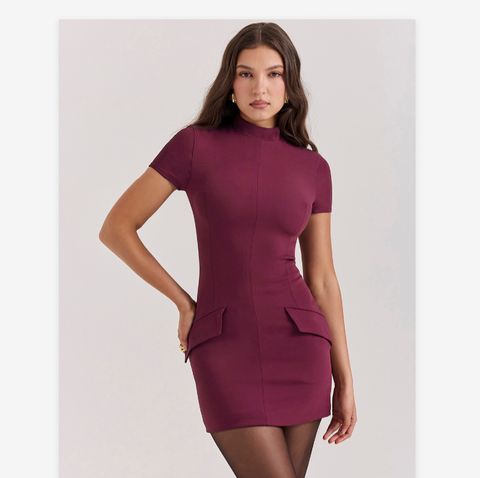Women's Sheath Dress Sexy Round Neck Short Sleeve Solid Color Above Knee Holiday Party Date