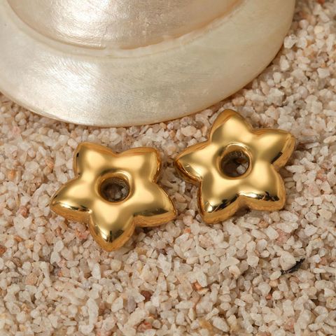 1 Pair Cute Pentagram Plating 316 Stainless Steel  16K Gold Plated White Gold Plated Gold Plated Ear Studs