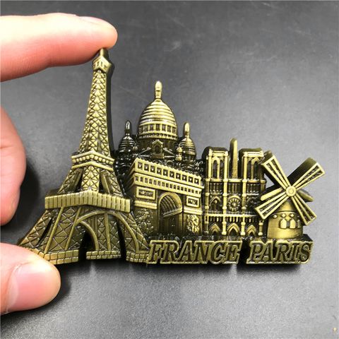 Simple Style Building Alloy Metal Refrigerator Magnet Artificial Decorations