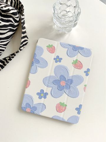 Plastic Cartoon Flower Strawberry Pastoral Tablet PC Protective Sleeve Phone Accessories