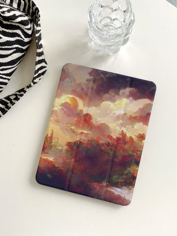 Plastic Clouds Tie Dye Plant Pastoral Tablet PC Protective Sleeve Phone Accessories
