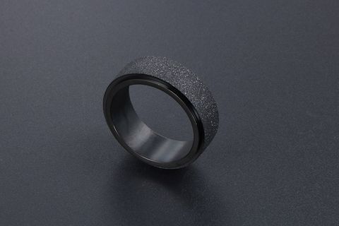 IG Style Casual Artistic Round Solid Color 304 Stainless Steel Plating Men's Anxiety Ring