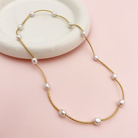 Elegant Classical Romantic Irregular Round 304 Stainless Steel 14K Gold Plated Shell Bracelets In Bulk